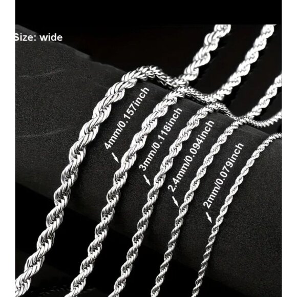 Twisted Titanium Steel Necklace - Fashion Jewelry Accessory - 1 Size Available - Picture 3 of 4